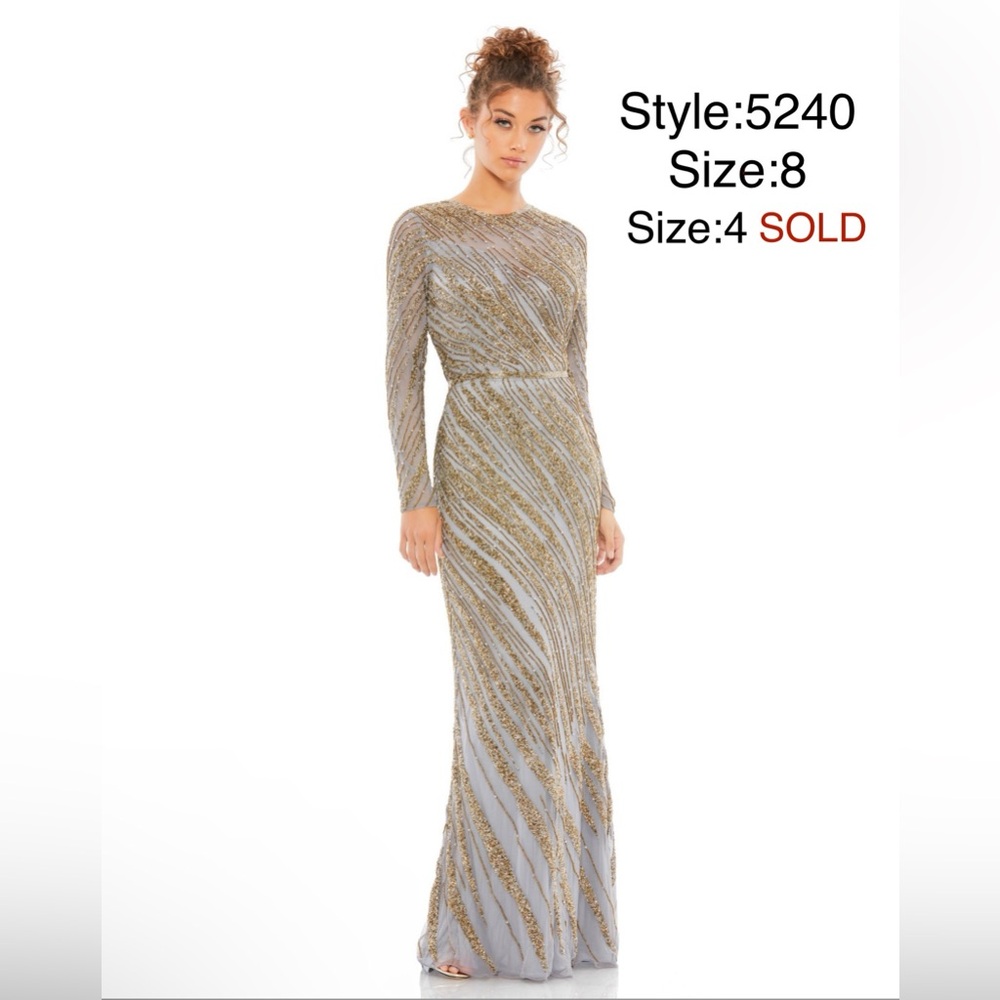 Embellished long sleeve gown